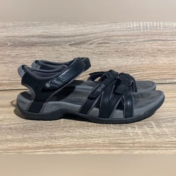 Teva Tirra Black leather Outdoor Hiking strap Sandals women’s size 8 - Picture 5 of 10